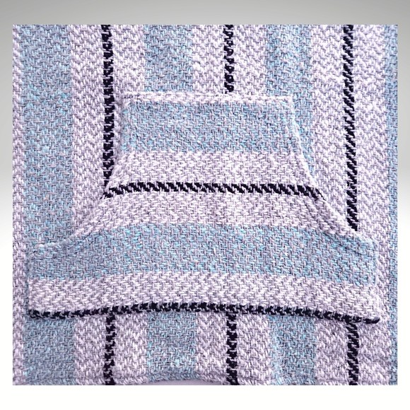 Baja Joe Poncho Hoodie Knit Hippie Sweater Men's Small Drug Rug Striped - Picture 3 of 6